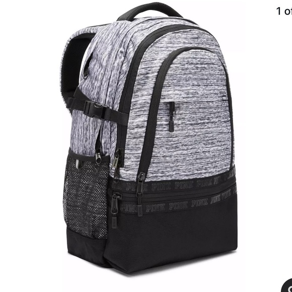 pink collegiate backpack red